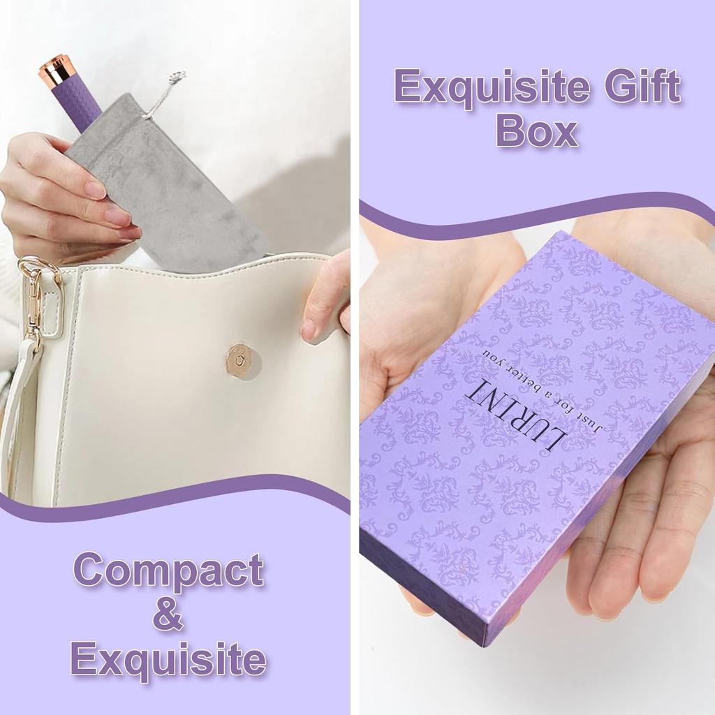 Facial Hair Removal for Women, Painless Rechargeable Hair Removal Device, Comes with 2 Replacement Heads, Portable Electric Shaver/Razor for Face,