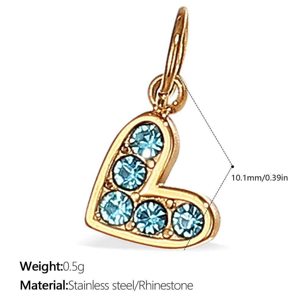  DIY Stainless Steel Gold Color PVD Plated Heart-Shaped Pendant Accessory for Handmade Jewelry Making Wholesale