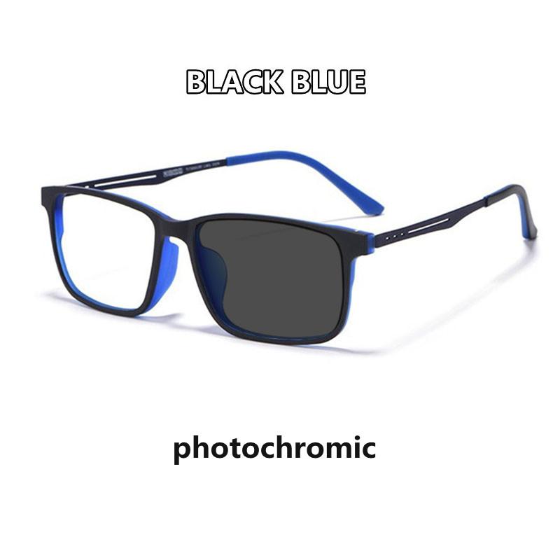 Ultra-Light Pure Titanium Blue Light Blocking Reading Glasses Men Photochromic Large Frame Eyeglasses for Outdoor Business