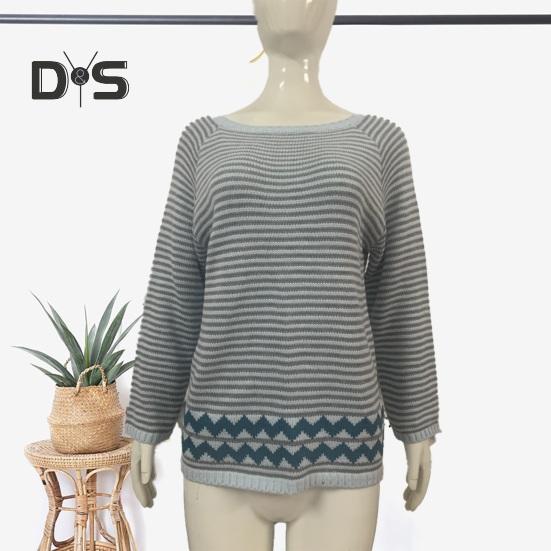 Vintage Damen Pullover Rundhals Langarm Farbblock Loose Pullover Pullover Mode Bequem Warm Strickmode Herbst Winter Gestrickte Kleidung