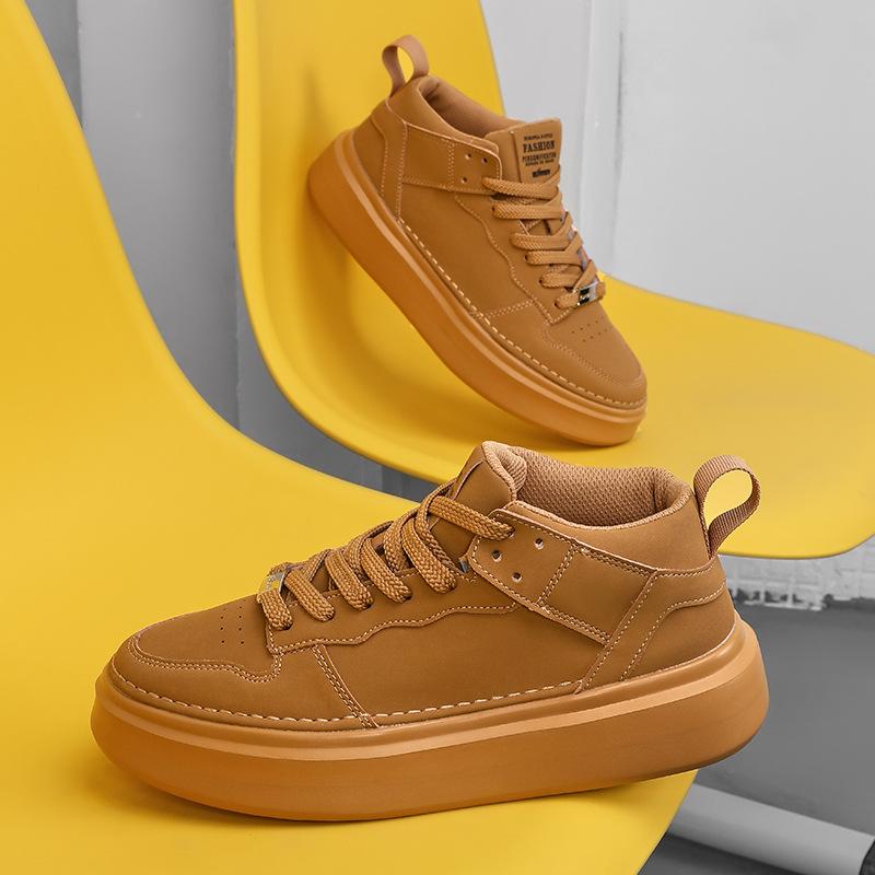 Light luxury Hong Kong style low-top thick-soled cushioning sports shoes Outdoor light and comfortable casual shoes Board shoes