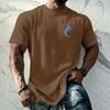 Men's Vintage Texture Printed Short Sleeve T Shirt Loose Fit Casual Summer Daily Wear Top Lightweight Breathable Fabric