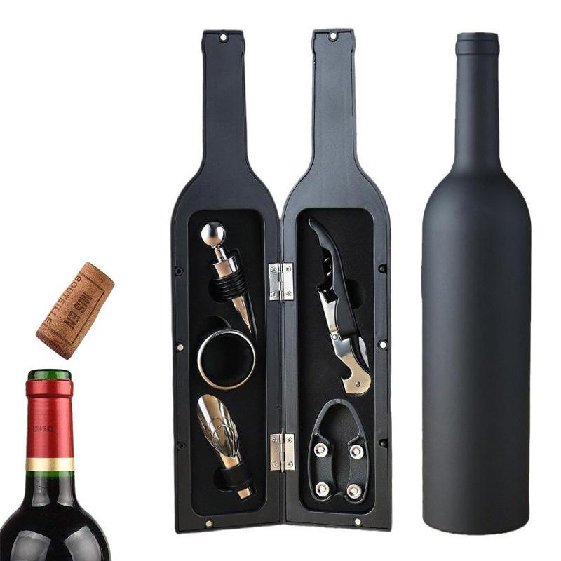 3/5 Pcs Deluxe Wine Accessories Gift Set Stainless Steel Wine Opener With Corkscrew Stopper Pourer Foil Cutter For Home Bar Use