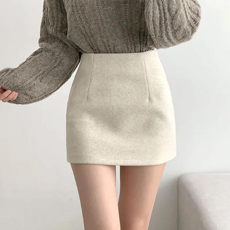 Women s Apricot Wool Blend Pencil Skirt - Petite, Commuting Style, Autumn/Winter 2026 Collection. XS