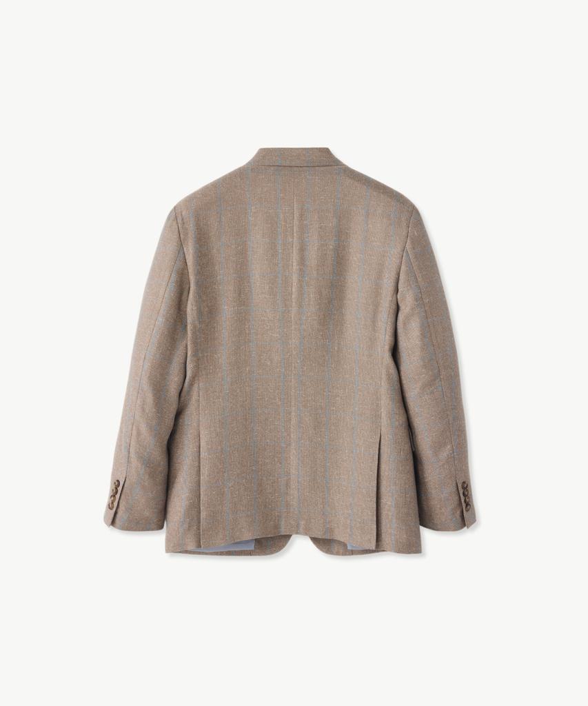 Stco [Summer] Linen Blend Windowpane Check Jacket_Beige (Relaxed Fit)_Sjawb93Ncd
