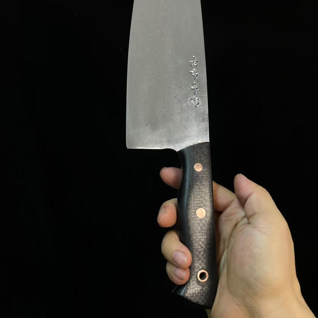 8.5 Inch Handmade Damascus Knife BG42 Aviation Special Steel Blade Chef Cleaver Meat Slicing Vegetables Kitchen Knife G10 Handle