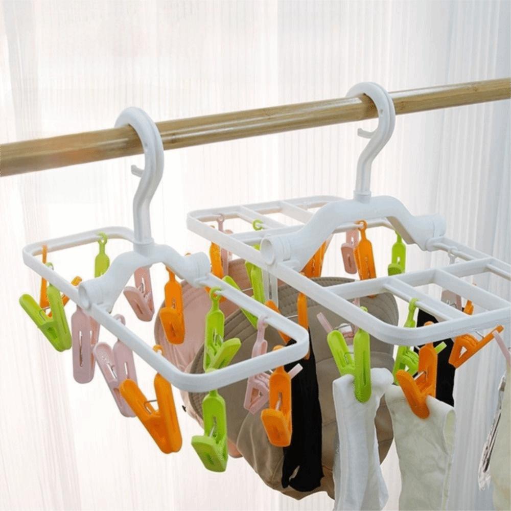 Foldable Socks Clip 20 Clips/32 Clips Laundry Clip Practical Underwear Drying Rack  for Home