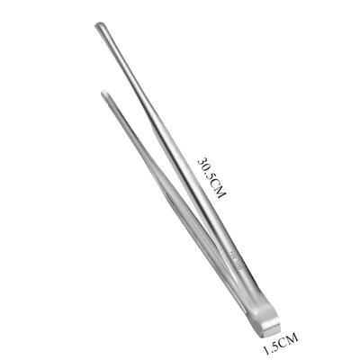 Stainless Steel Grill Tongs Cooking Utensils For Kitchen BBQ Baking Silver Grill Tongs Tweezers Camping Supplies Cooking Clamp