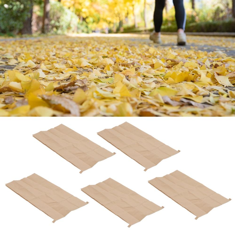 5pcs Waterproof Yard Waste Bags 30 Gallon Capacity Lawn Leaf Bags Kraft Paper Leaf Bags Home