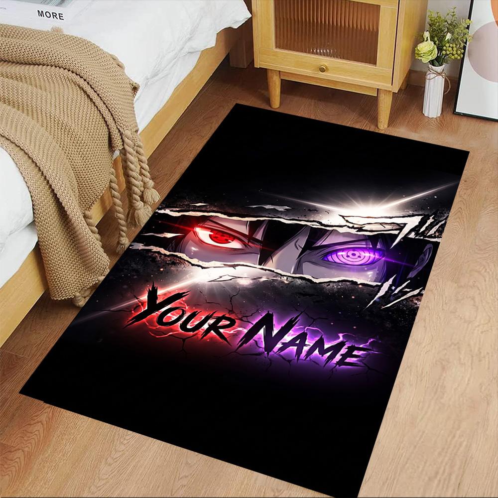 Naruto Character Customize Your Name Floor Rug Office Rug Design for Dining Room Bedrooms Playrooms Dormitory Anti-slip Rug Office Home Decor