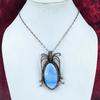 Owyhee Blue Opal Pendant Handmade Pendant Copper Wire Wrapped Gemstone Jewelry