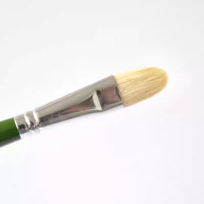 Premium Schweineborsten Pinselset – Flache Runde Pinsel für Gouache, Aquarell, Öl & Acryl (6er Set)