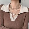 Women's Light Luxury Washable Titanium Steel Hip Hop Clavicle Necklace - Trendy Cold Style Sweater Chain Accessories