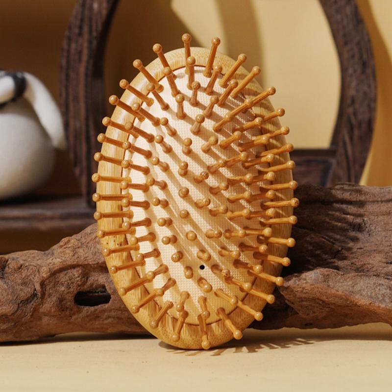 High Quality Hair Comb Bamboo Massage Comb Wooden Brush Solid Wood Bamboo Cushion Anti-Static Hair Brush Combs Travel