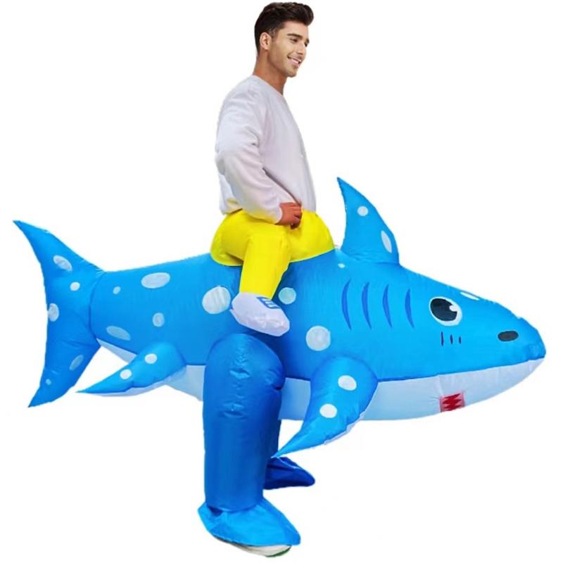 Nafukovací kostým žraloka modrého pro dospělé