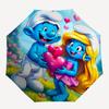 The Smurfs Theme Automatic Umbrella, Lightweight & Portable, 8 Rib, Perfect for Outdoor Travel, Birthdays, Christmas, Gifts.