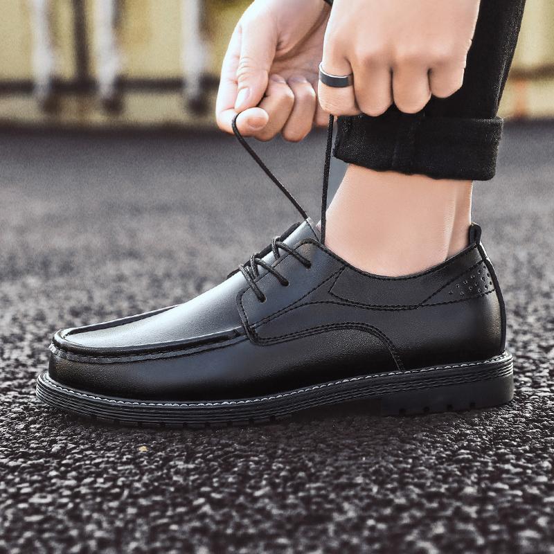 Men Shoes Lace Up Fashion Casual Leather Men's Dress Shoes British Breathable Groom Platform Wedding Party Shoes Male