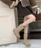 Retro suede two-wear snow boots women's 2025 autumn and winter new velvet thickened flat-bottomed medium boots thermal cotton shoes