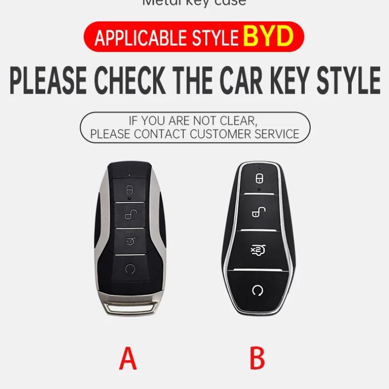 Alloy Car Remote Key Case Cover Shell For BYD Atto 3 Han EV Dolphin Lied Tang Dm Qin PLUS Song Pro MAX Yuan  Protector Keychain