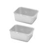 2/4Pcs Fresh-Keeping Box Stainless Steel Rectangular Food Storage Pan with Lid Commercial Dish Tray Freshing Lunch Box Container