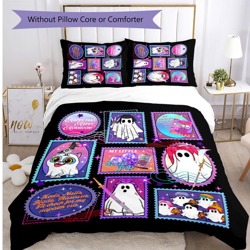 Kpop Demon Hunters Pattern Printed 3PCS Bedding Set, Soft Skin-Friendly Washable Duvet Cover & Pillowcases Set