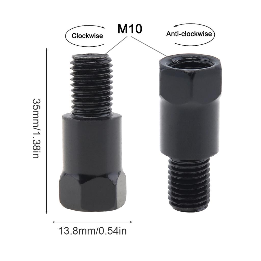 1 Stück 8mm 10mm Spiegeladapter Schwarz Silber Metall Rückspiegel Bolzen Schraube Gewinde Umwandlungsbolzen Motorradspiegel Schraube Linksgewinde Rechtsgewinde