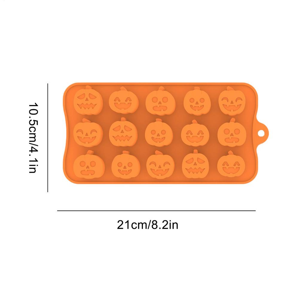 Halloween Candy Molds Halloween Silicone Molds For Baking 15-Cavity Food Grade Homemade Moulds For Jelly Treat Ice Cubes Cake