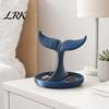 Dressing Table Decoration Organizer 3D Printed Whale Tail Jewelry Organizer, Earring Necklace Display Stand with Ring Tray, Creative Desktop
