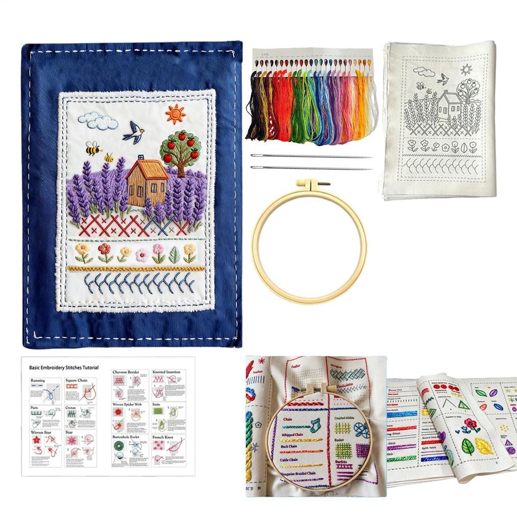 Embroidery Stitch Book for Beginners Creative Sewing Book DIY Stitches Books with Patterns Book Embroidery Sewing Kit