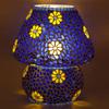 Handcrafted Blue & Yellow Beads Decoared Decorative Glass Table Lamp