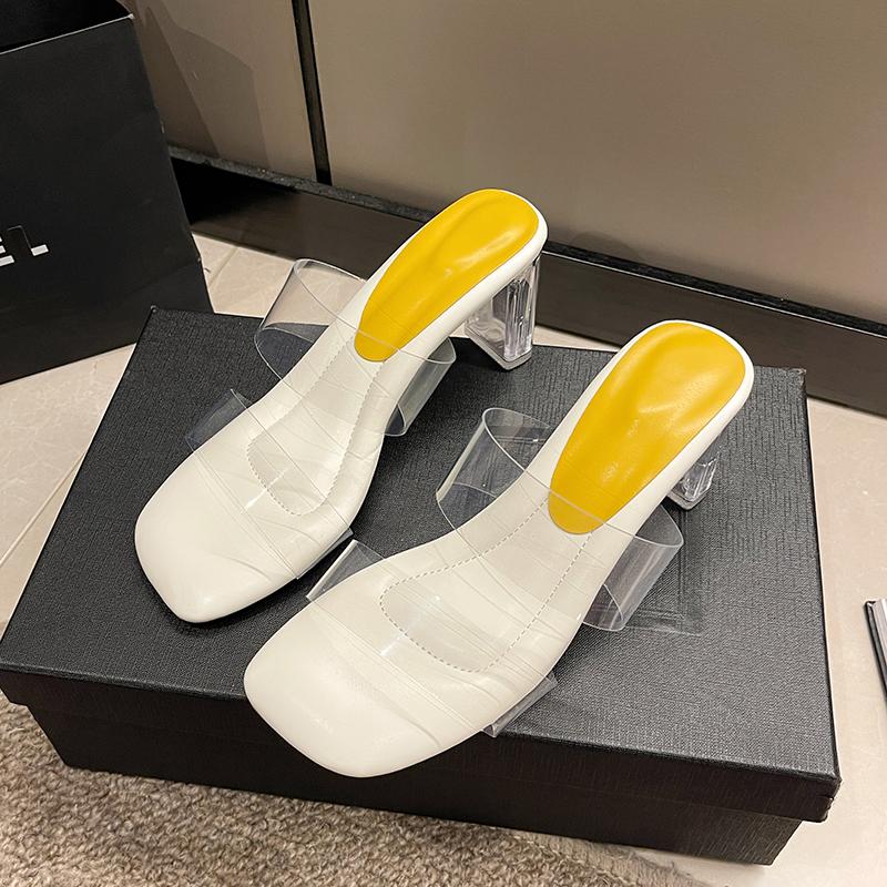 

Модные летние женские туфли-лодочки, сандалии из ПВХ, желеобразные тапочки с открытым носком, высокие каблуки, женские прозрачные тапочки из плексигласа, прозрачные сандалии на каблуке 42