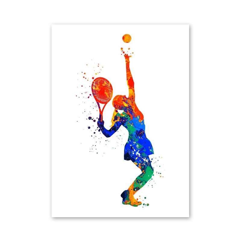 Abstract Watercolor Posters and Prints Young Basketball Players Modern Wall Art Canvas Painting for Sports Rooms Home Decoration