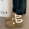 Thick-soled Snow Boots Women's 2025 New Winter Velvet Boken Shoes Thickened Wool Cotton Shoes Doudou Bread Shoes