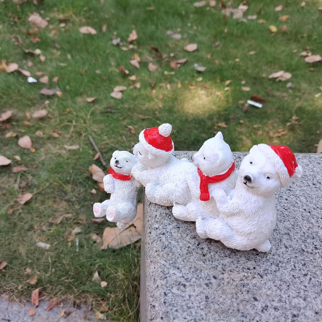 Świąteczna Dekoracja Ramy Drzwi Święty Mikołaj Niedźwiedź Polarny Pomocna Dłoń Ozdoby Narożników Stołu Rękodzieło na Stół Dekoracja Domu