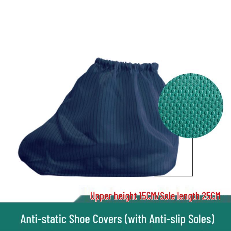 Anti-Static Dust-Free Shoe Covers with Anti-Slip Bottom, Washable Conductive Strips, and Dust-Proof Design