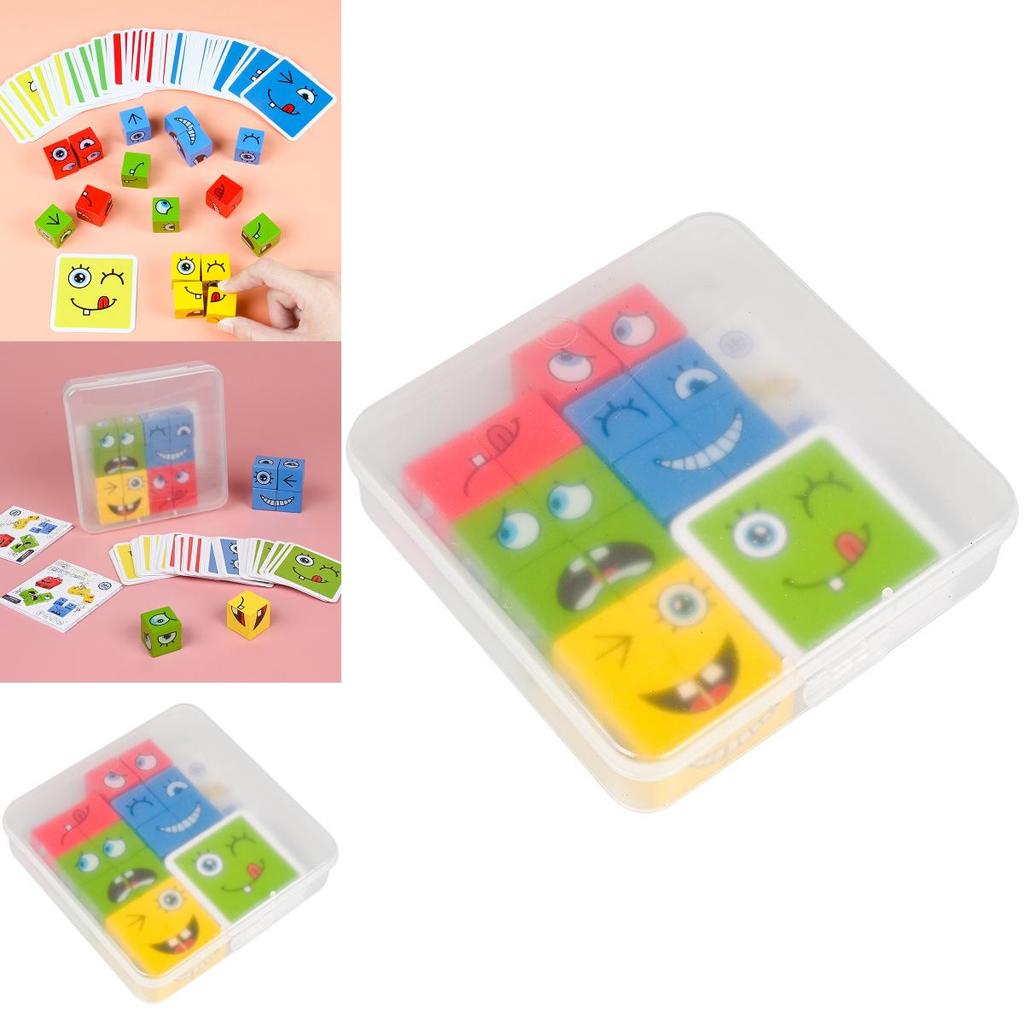 Wooden Expression Puzzle Children Puzzle Toy For Kids Family Fun And Brain Teasing