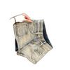 Women's Slimming A-line Wide-leg Distressed Denim Shorts