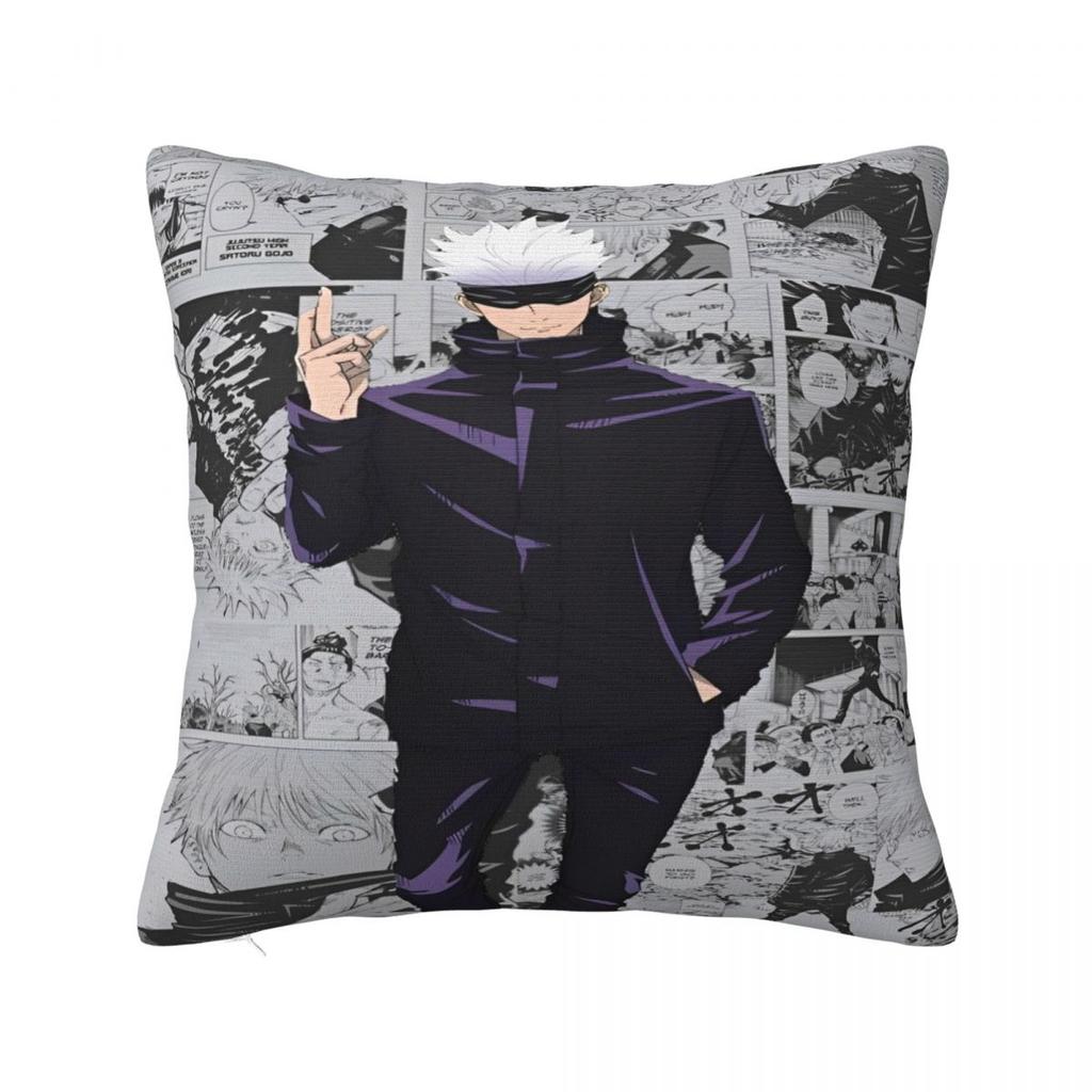 Jujutsu Kaisen Satoru Gojo Anime Girl Dinner Pillowcases Cushion Cover Throw Pillow Cover Bed Decor Square Multiple Sizes