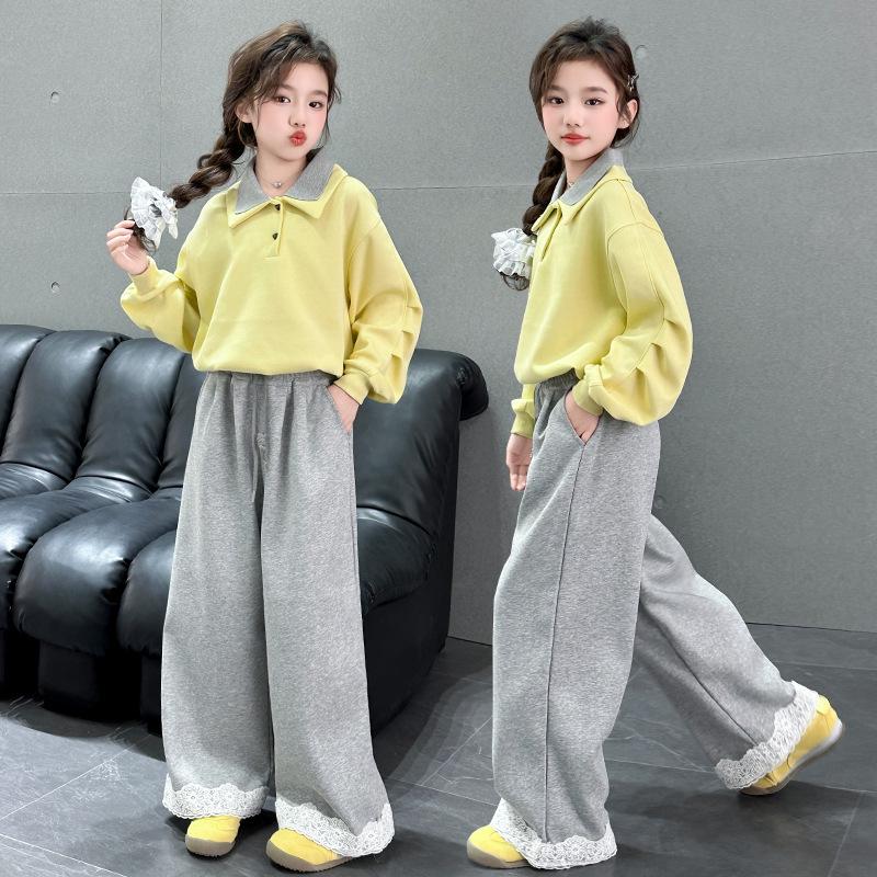 

Трендовый повседневный комплект из двух предметов для девочек 2025 - Весенне-осенняя мода 150 cm