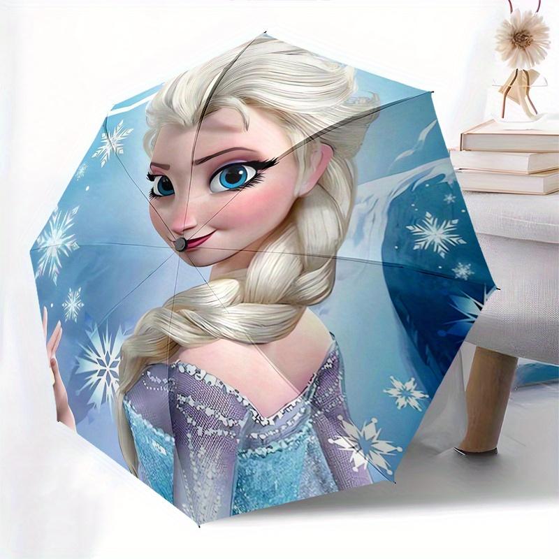 Elsa,Frozen Automatic Umbrella - Tri-fold Portable Umbrella, Best Holiday Gift for Men and Women, Durable Iron Frame, Playful Design, Sturdy