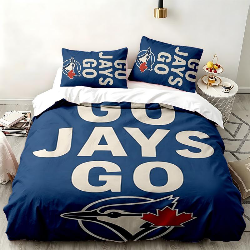 Blue Jays Academy 3-teiliges Set Perfekt für das Schlafzimmer Bequemes Bettwäsche-Set enthält einen Bettbezug und zwei Kissenbezüge Ideales Geburtstags- oder Weihnachtsgeschenk