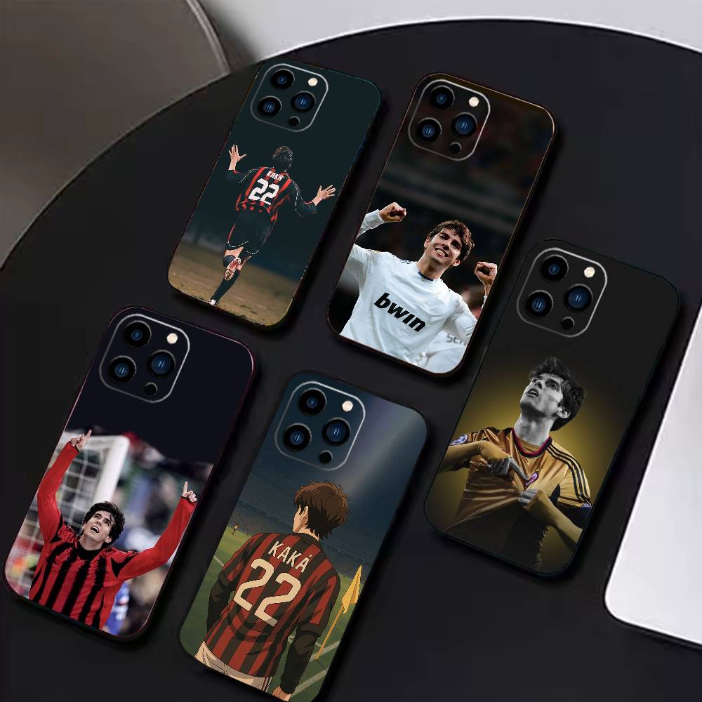 Football R-Ricardos K-Kakas Phone Case For iPhone 17 16 15 14 13 12 Max Plus Silicone Black Cover