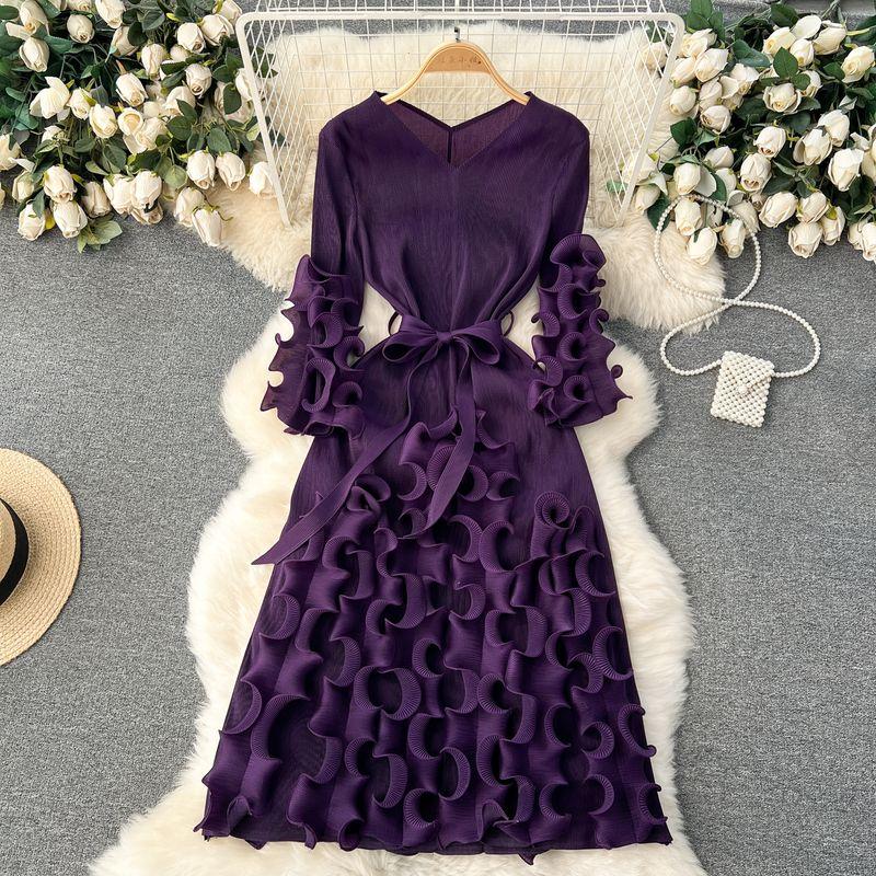 Design Three-Dimensional Ruffles Niche Style Exquisite Dress
