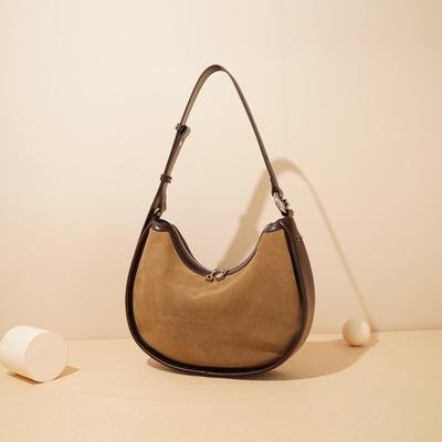 Borsa a Spalla da Donna 2025 Design di Nicchia in Vera Pelle a Forma di Mezzaluna - Alla Moda Stile Sottobraccio Autunno/Inverno