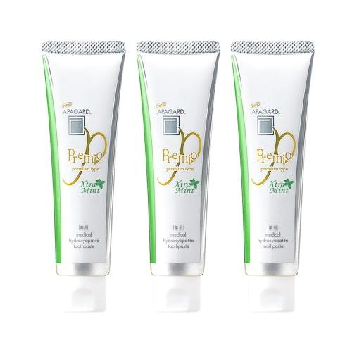 Apagard Premio Extra Mint 105g (Set of 3) Whitening Toothpaste for Whitening, Stain Removal, and Cavity Prevention. APAGARD Medicated Toothpaste