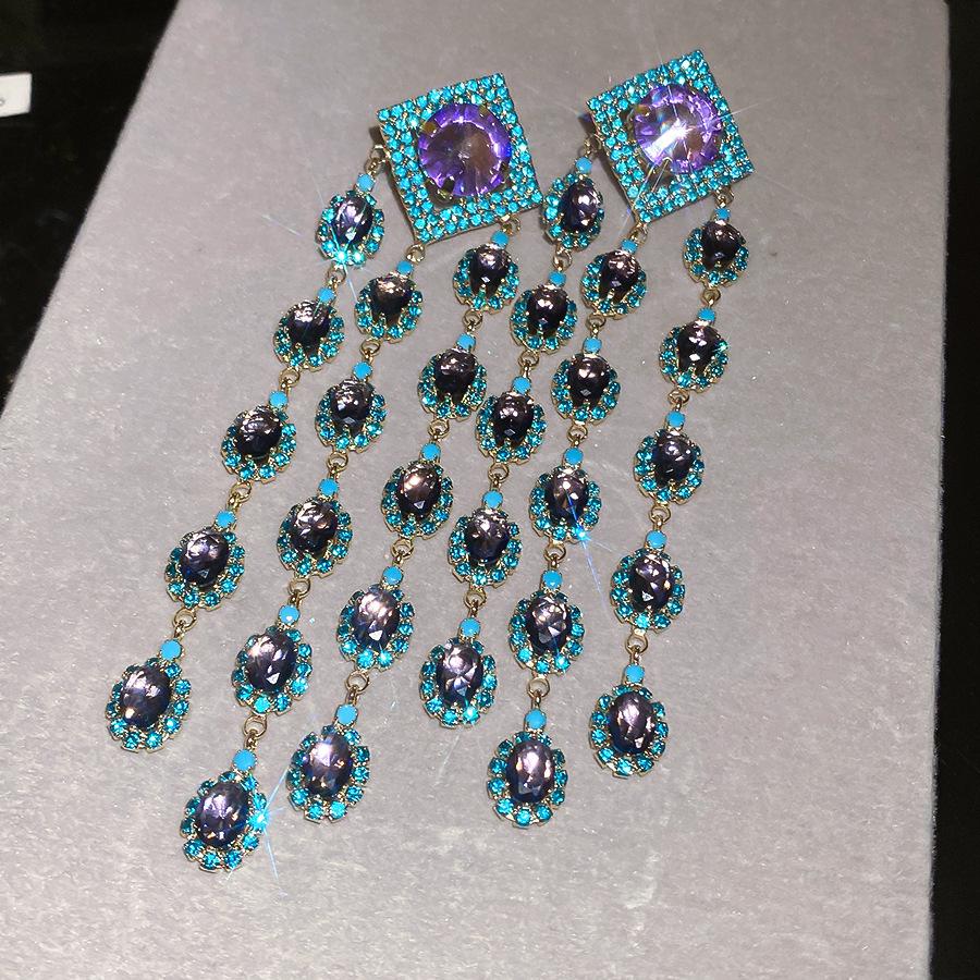 Vintage Zircon Tassel Earrings Delicate Luxury Style Dangle Jewelry