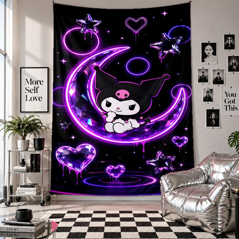 Wall TapestryKuromi Art Hanging Cloth Decorative Background Cover for Room Decoration