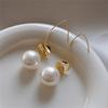 Exquisite Fashion Gold Color Round Imitation Pearls Drop Earrings For Women Elegant Dangle Earrings Jewelry Gifts
