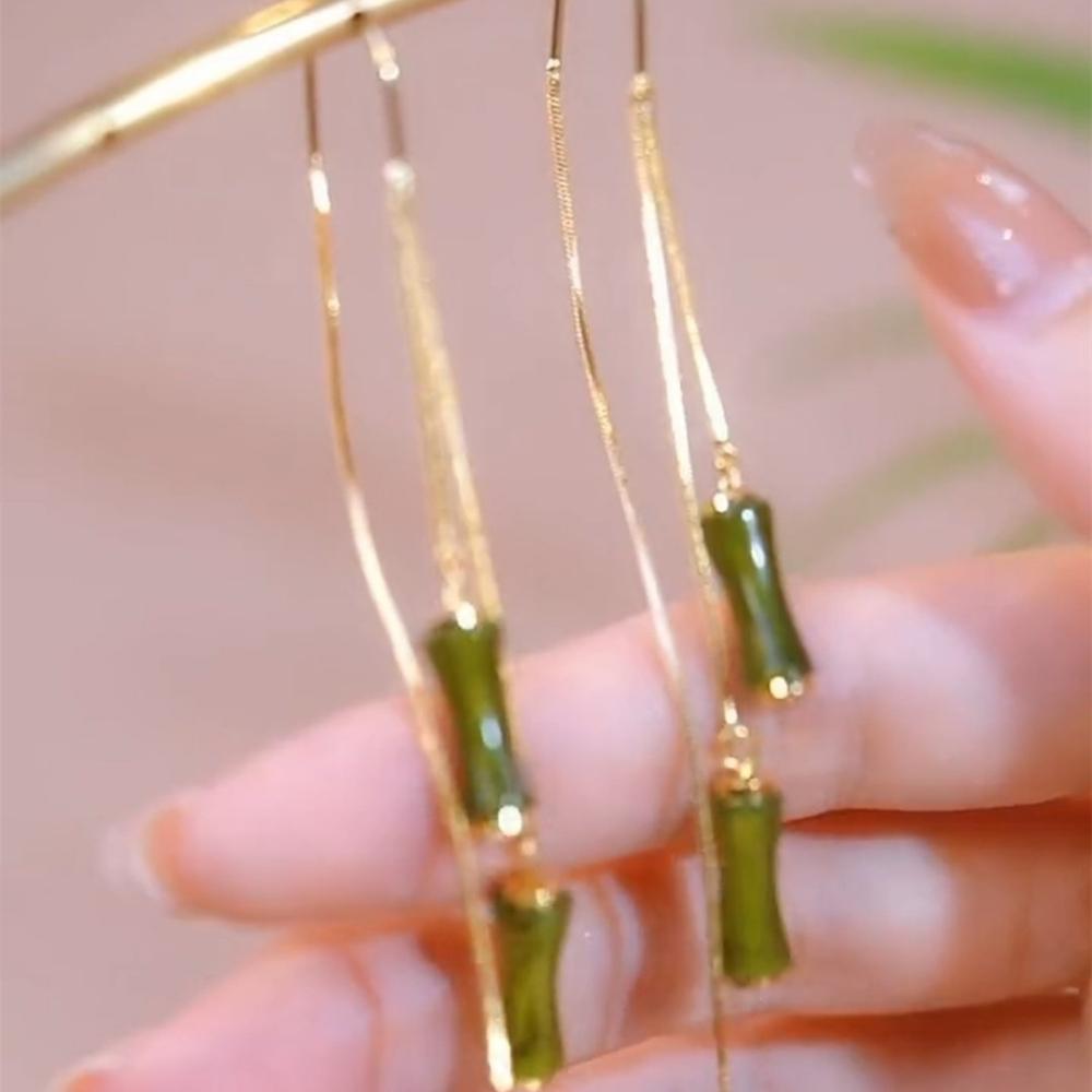 New Unique Design Exquisite Bamboo Knot Earrings Anti Loss Earline Ins Minimally Popular Eardrops for Women