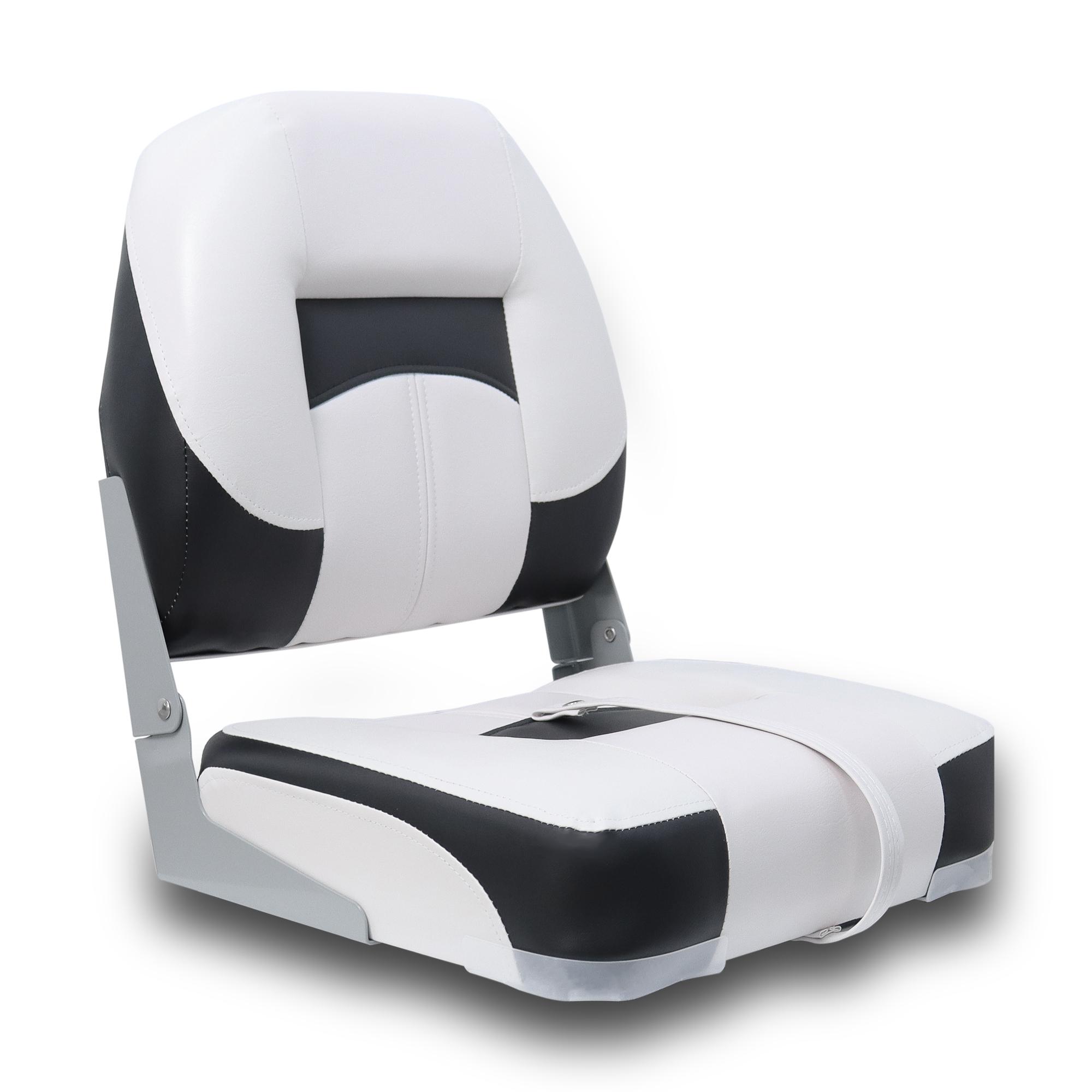 Folding Bass Boat Seats Classic Boat Seat Other Marine Supplies Low Back Fishing Speed Ship Boat Chair White and black